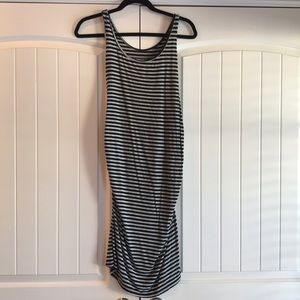 Black and gray striped Maternity Jersey dress